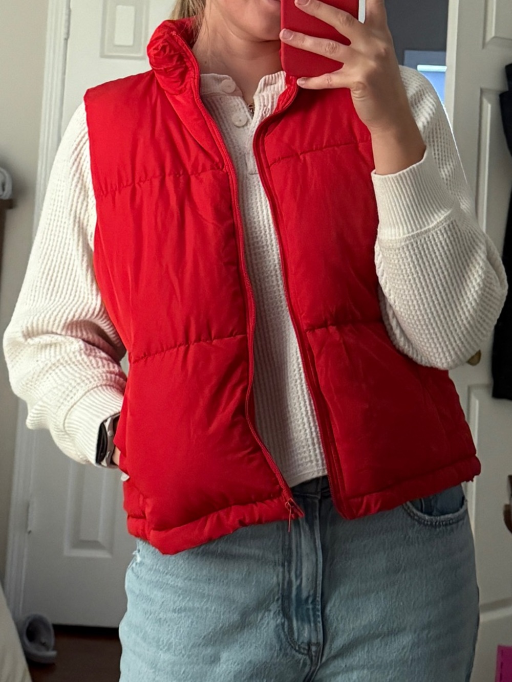 Forever 21 Red puffer vest